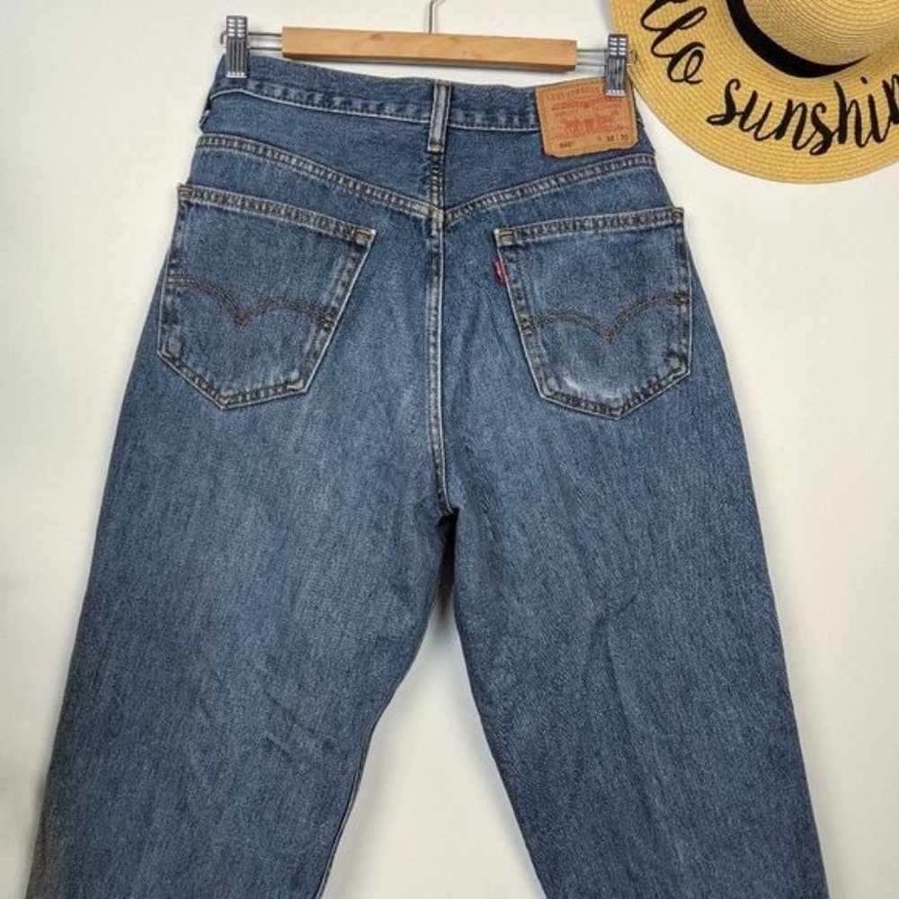 Vintage 90s Levi's 560 Tapered Baggy Jeans 14 32 - Picture 6 of 12